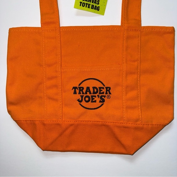 Trader Joe's Mini Orange Canvas Tote Bag - Halloween Collection - Picture 2 of 3